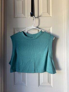 PopSwear Teal Mock Neck Cropped Tank